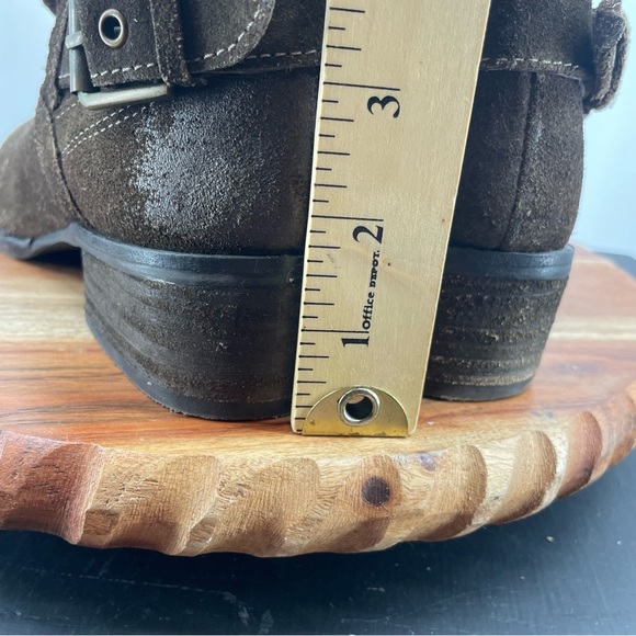 Naughty Monkey Western Laser Cut Buckle Ankle Boot, brown suede 6.5 - Picture 7 of 8